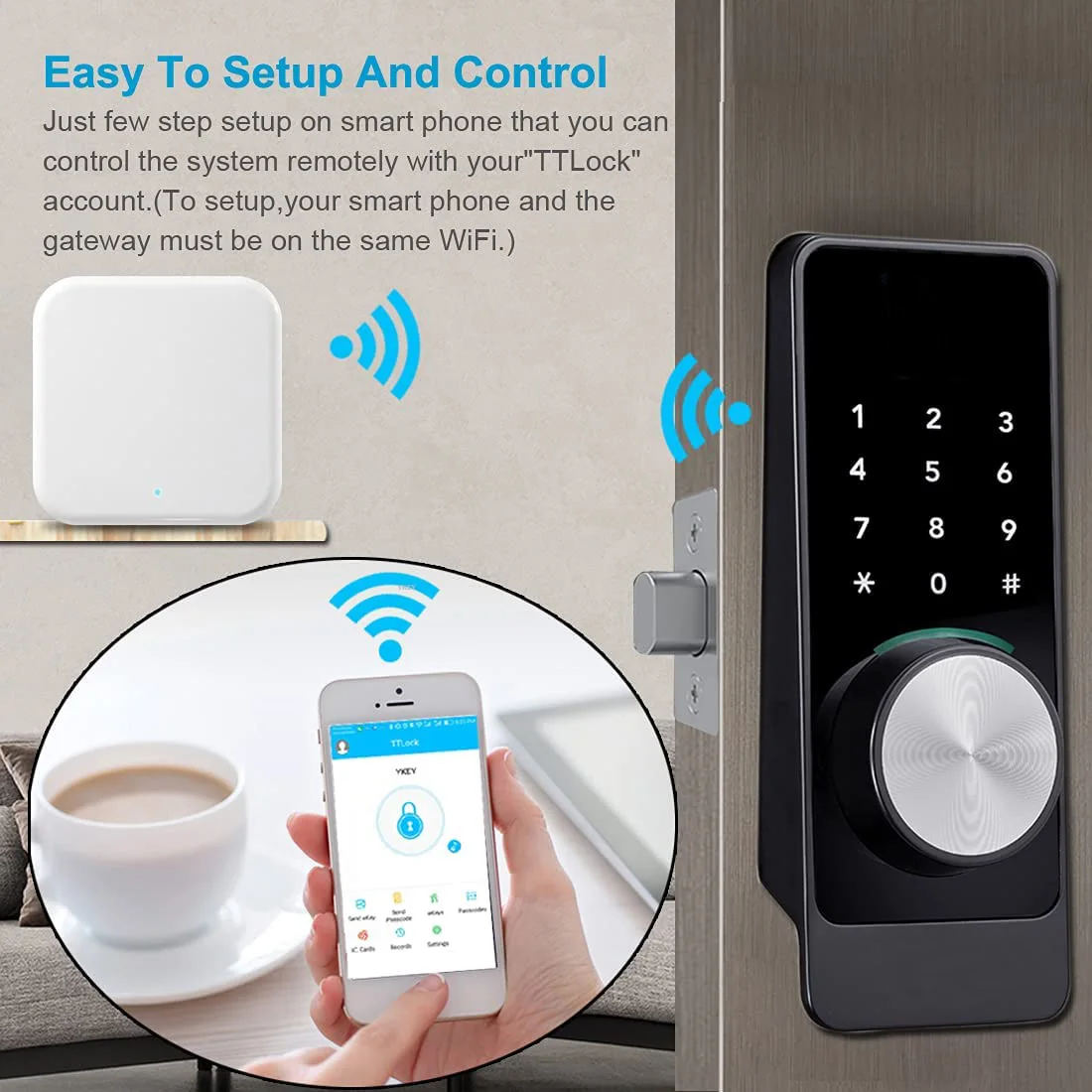 G2 Bluetooth a Wifi Gateway Fingerprint Lock Password Smart Door Lock Home Bridge App Control Electric Smart Lock Ttlock Hub