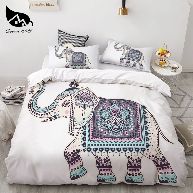 

Dream NS 3Pcs Luxury Elephant Pattern Bedding Home Textiles Set Queen Bedclothes Duvet Cover Pillowcase Comforter Bedding Sets