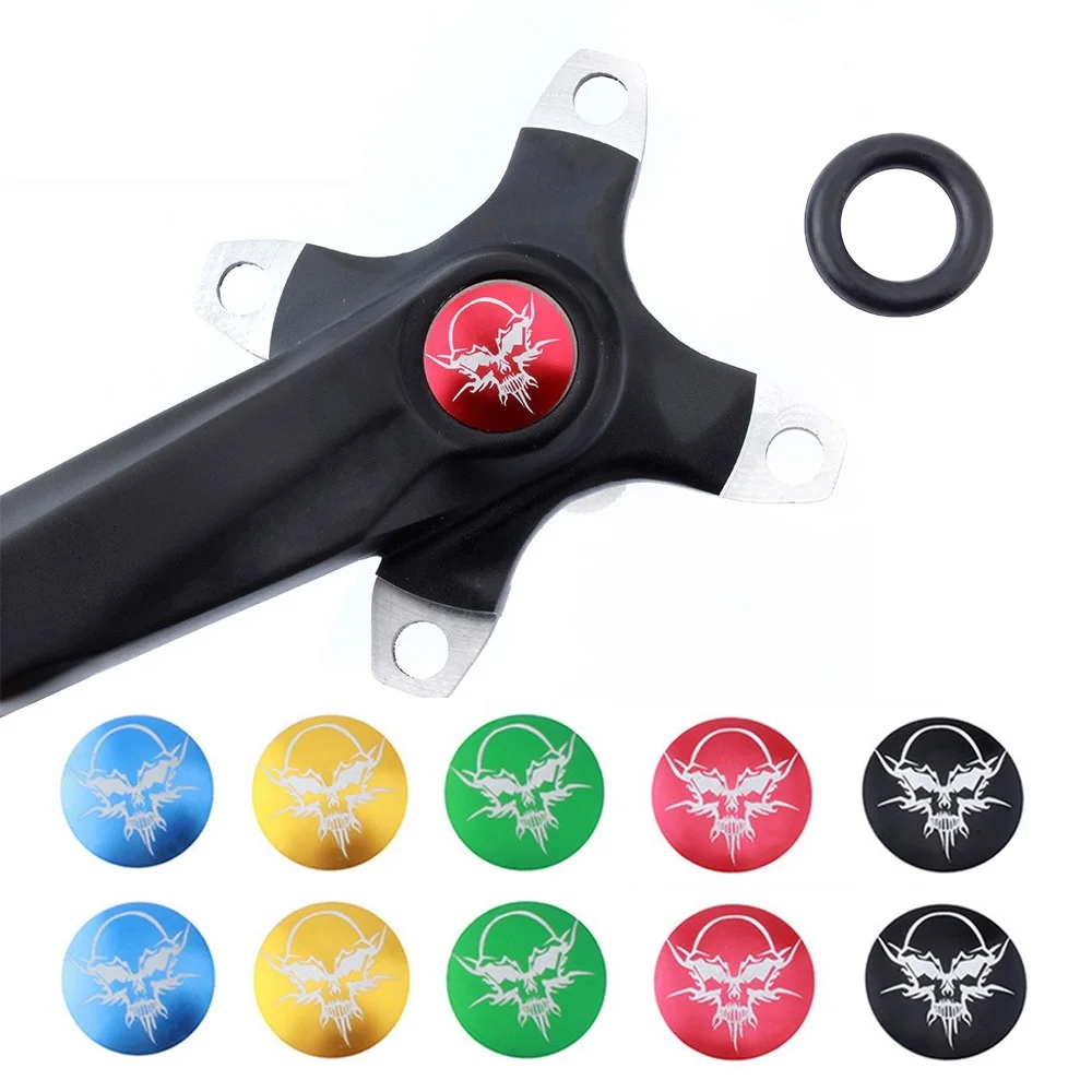 1Set Aluminum Hollow Alloy Crank Cap Bicycle Teeth Plate Crankset Plug Screw Disc Cover Road Mountain Bikes Accessory