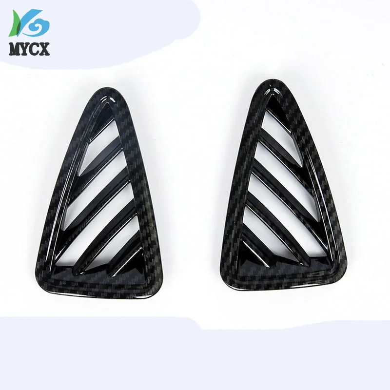 

2PCS For Mazda CX-3 CX3 2018 2019 Chrome accessories Air Conditioner Vent Outlet Panel Trim Cover Interior Parts Carbon fiber
