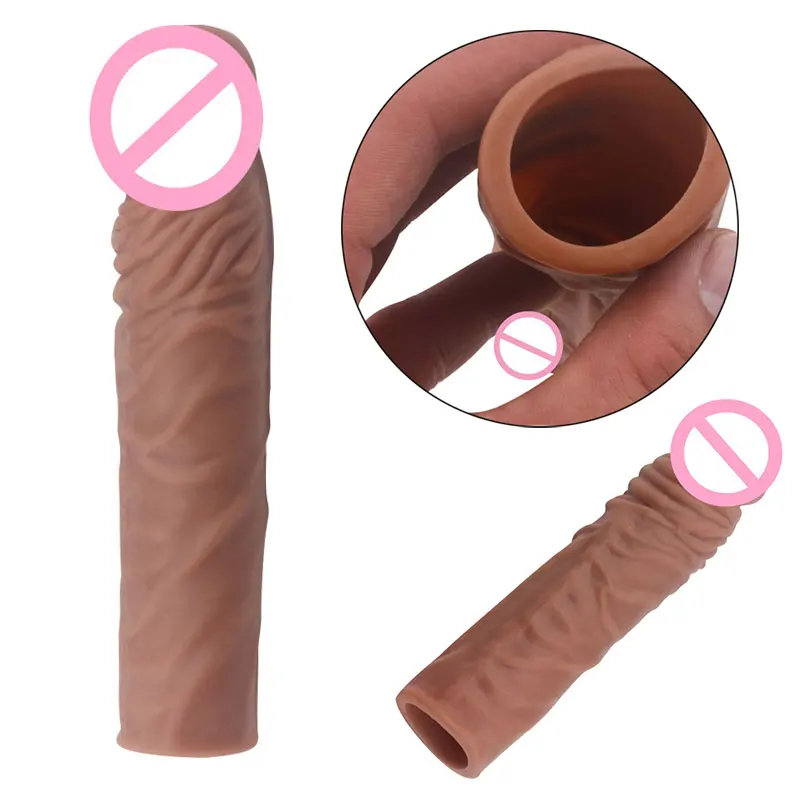 Silicone Penis Enlargement Condoms Penis For Men Reusable Penis Sleeve For Male Extender Dildo Enhancer Intimate Sex Shop