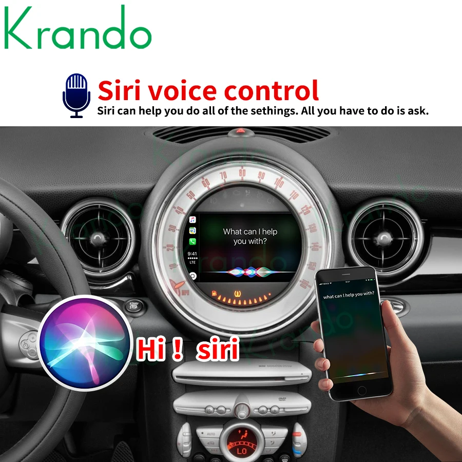 Krando Upgrade Android Auto Wireless Carplay Interface Box For BMW Mini Cooper F54 F55 F56 F60 R60 2007-2018 CIC NBT EVO Module