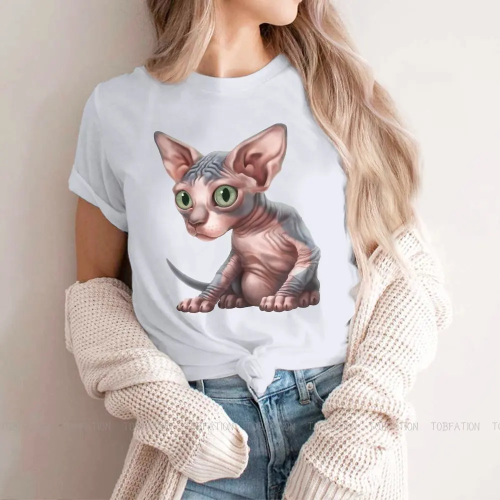 Cat-a-clysm Women Tshirts Canadian Sphynx Cat Grunge Vintage Female Clothing Oversized Cotton Graphic Streetwear