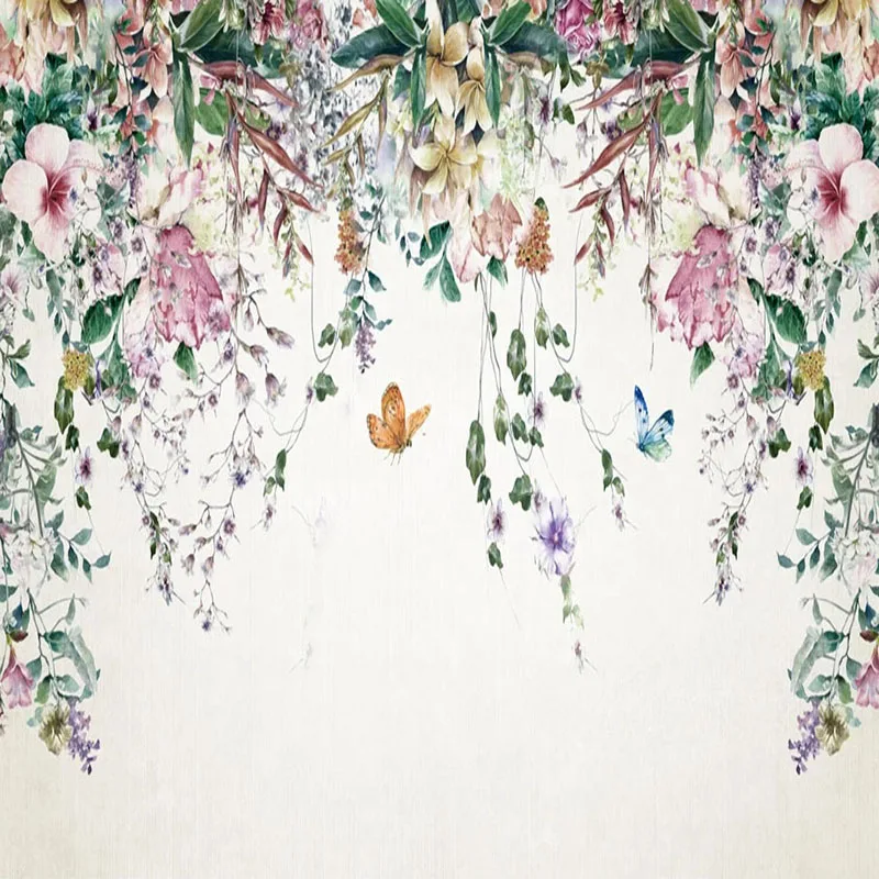 Custom 3D Wallpaper Modern Watercolor Vine Flower Photo Wall Murals Living Room Bedroom Romantic Home Decor Papel De Parede 3 D
