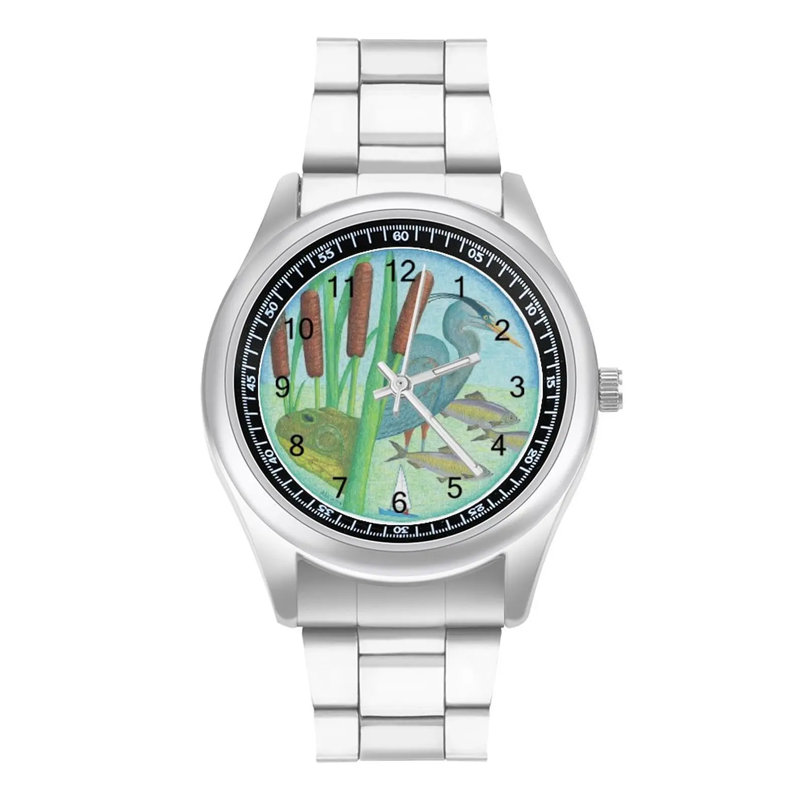 

Heron Quartz Watch Photo Beautiful Wrist Watch Steel Good Quality Fishing Teens Wristwatch