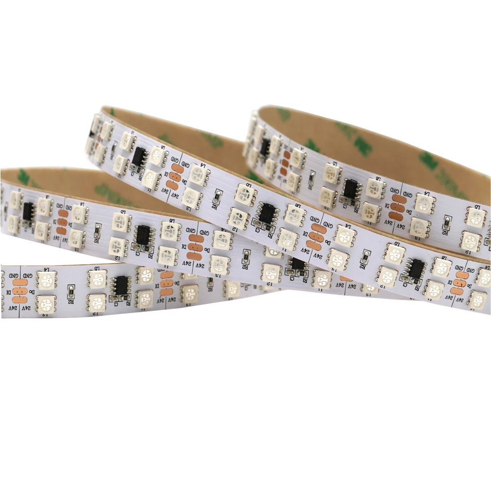 

5M WS2811 LED strip, 120LEDS/20pixels/m SMD 5050RGB addressable digital Double Row LED Strip DC12V White pcb