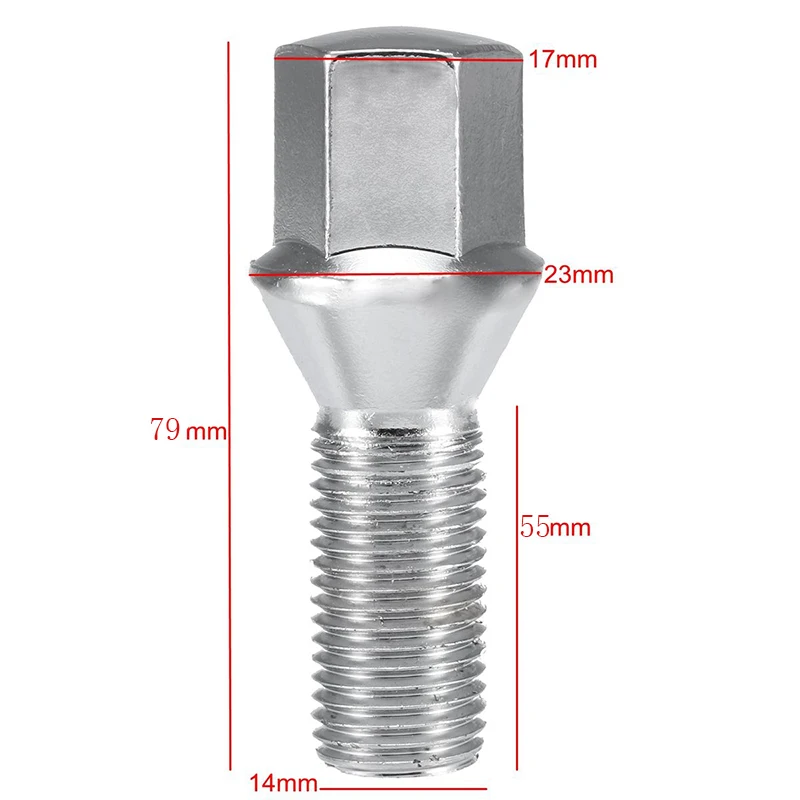 10PCS 12x1.5| 12x1.25| 14x1.5| 14x1.25 |40mm |45mm| 50mm| Cone Seat Car Lug Nuts Wheel Bolts For BMW E26 E28 E34 E36 E38 E6 view 5