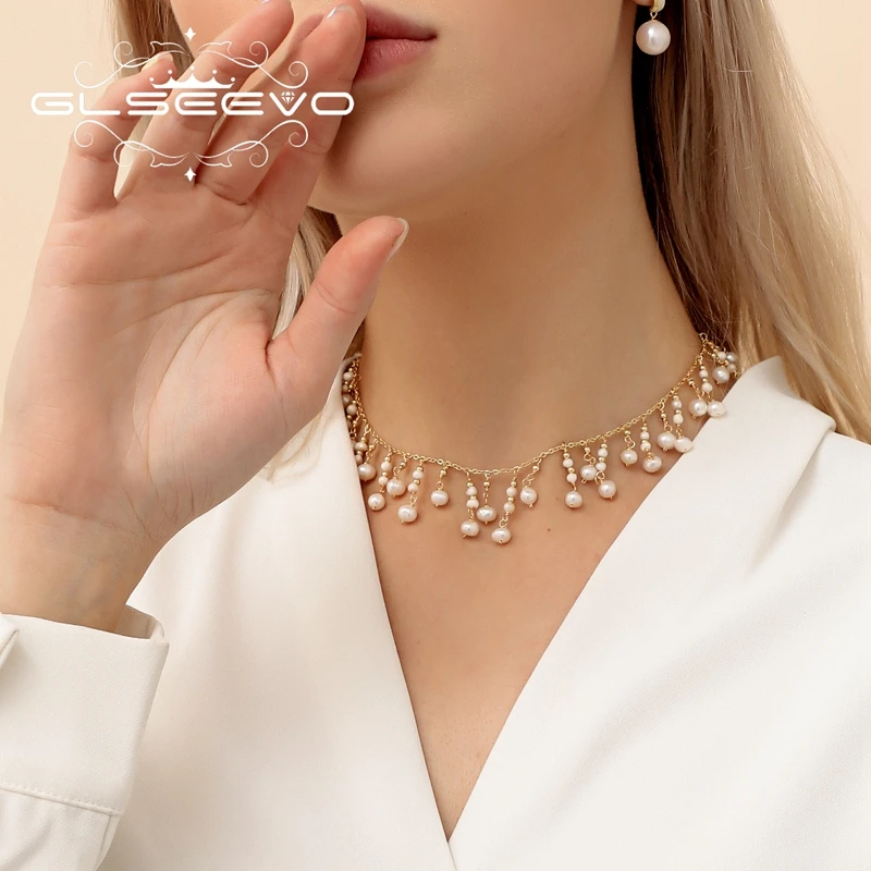 Natural Fresh Water Pearl Necklace 18K Gold Plated Jewelry Korean Designer Jewelry Necklaces Woman Trend 2024 Gifts For Girlfrie