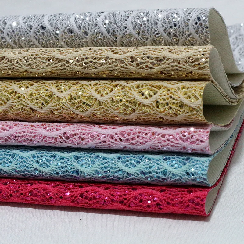 1PCS A4 SIZE 21CMX29CM Glitter Synthetic PU Leather Fabric DIY Accessories Craft Supplies