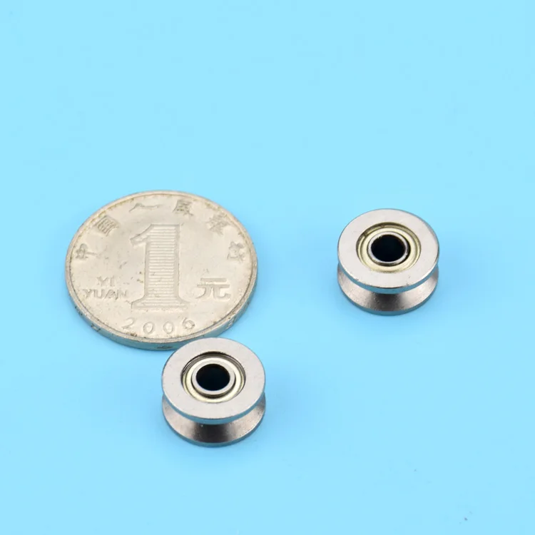 1pc Metal wheel miniature bearing V604ZZ pulley V groove over line hanging wheel rolling 4*13*6mm