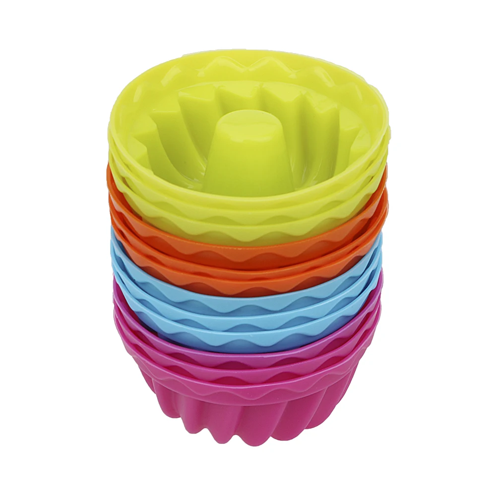 Thread Shape HILIFE Baking Jelly Mould 12pcs/set Non-Stick Silicone Pudding Cupcake Muffin Donut Mold