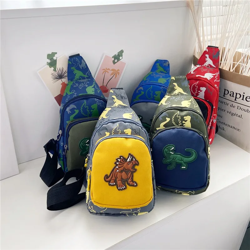 

Kid Mini Sling Bag Fashion Dinosaur Pattern Crossbody Chest Bag Travel Daypack for Boys Girls