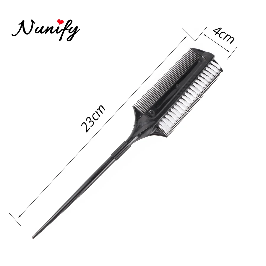 Nunify Hairdressing Double Side Dye Comb With Highlight Comb Weaving Cutting Brush Professional Salon Hair Coloring Tool