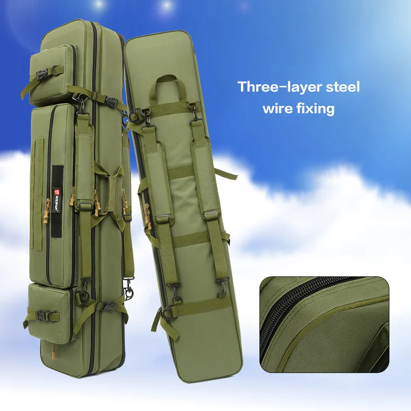 

Portable Widened Fishing Rod Bag Waterproof Fishing Bag Multi Functional Big-Capacity Tactical Outdoor Sea Rod Tackle Bag X547G