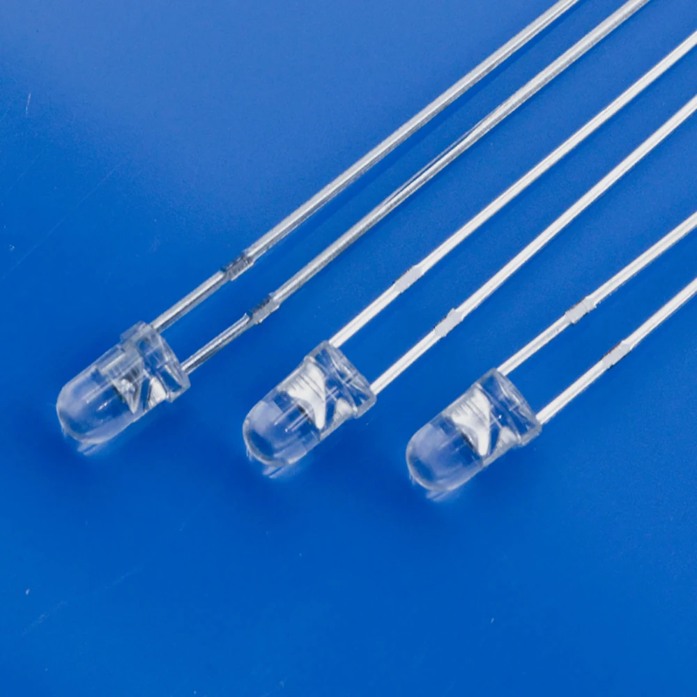 1000pcs 3mm Round With Long Legs LED Light-Emitting Diode Color White Red Blue Green Yellow Directly Inserted