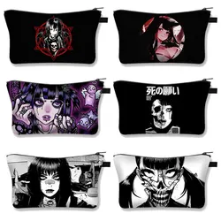 Gothic Dark Loli Cosmetic Case WomenToiletry Bag Ladies Makeup Bag Girls Lipstick Storage Bags Cute Wash Bag For Travel