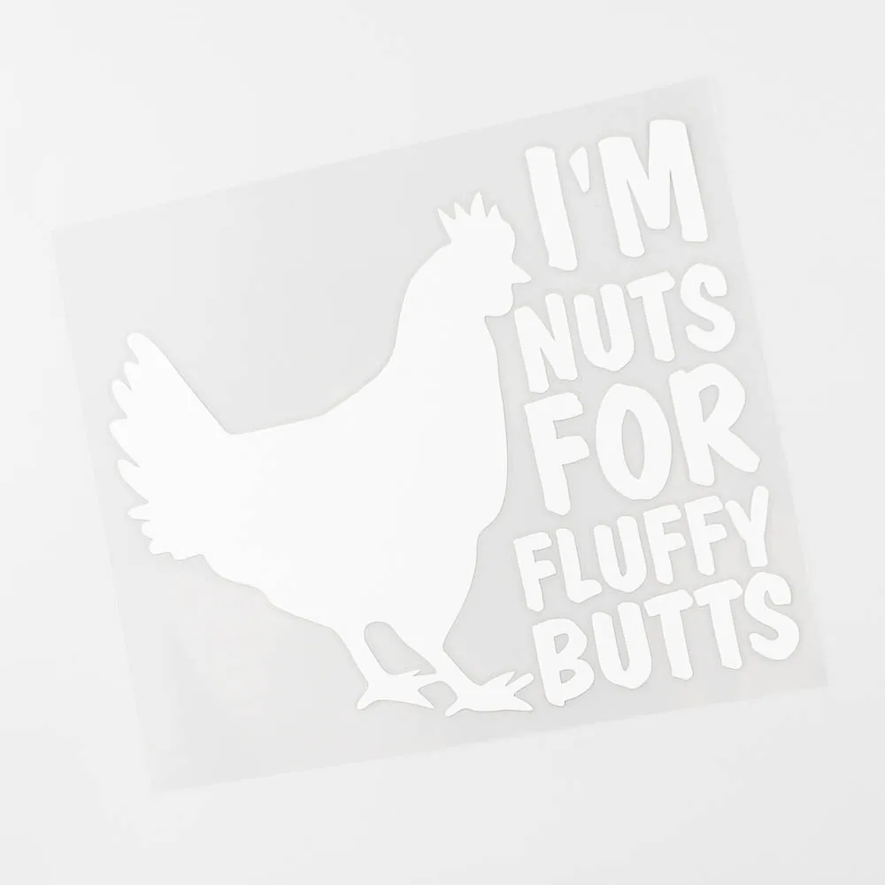 YJZT 15.5CM×13.4CM Funny I'm Nuts For Fluffy Butts Vinyl Decals Car Sticker Black/Silver 8C-0559