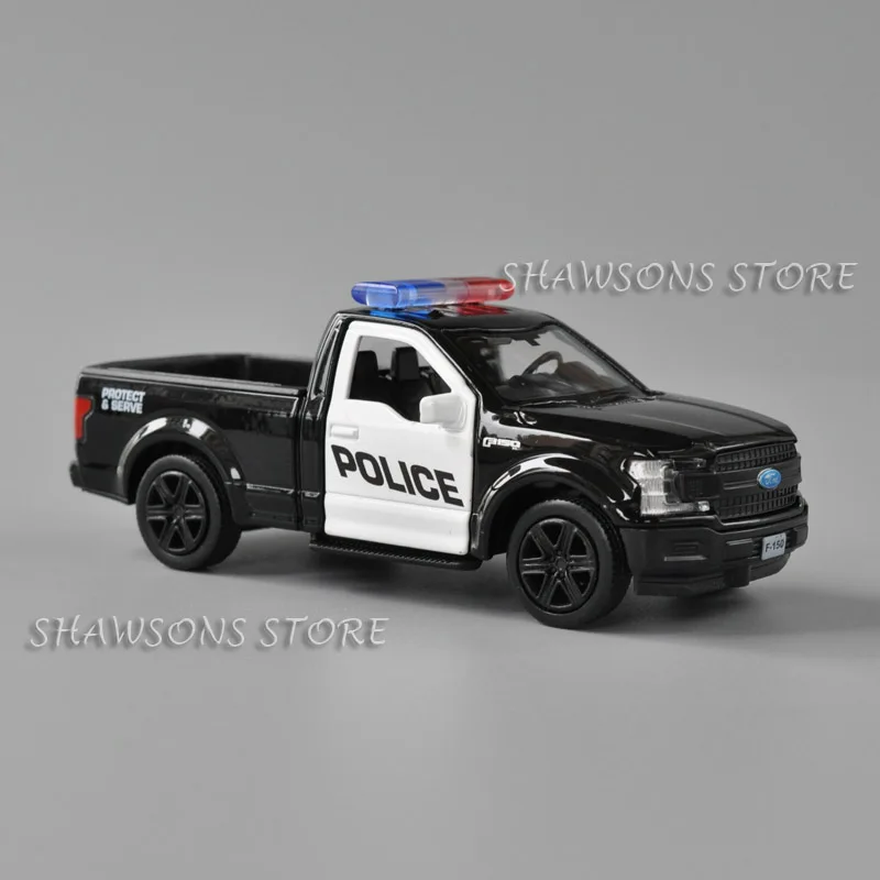 

1:36 Diecast Model Car Toy Ford F-150 Raptor Police Patrol Wagon Pull Back Miniature Replica