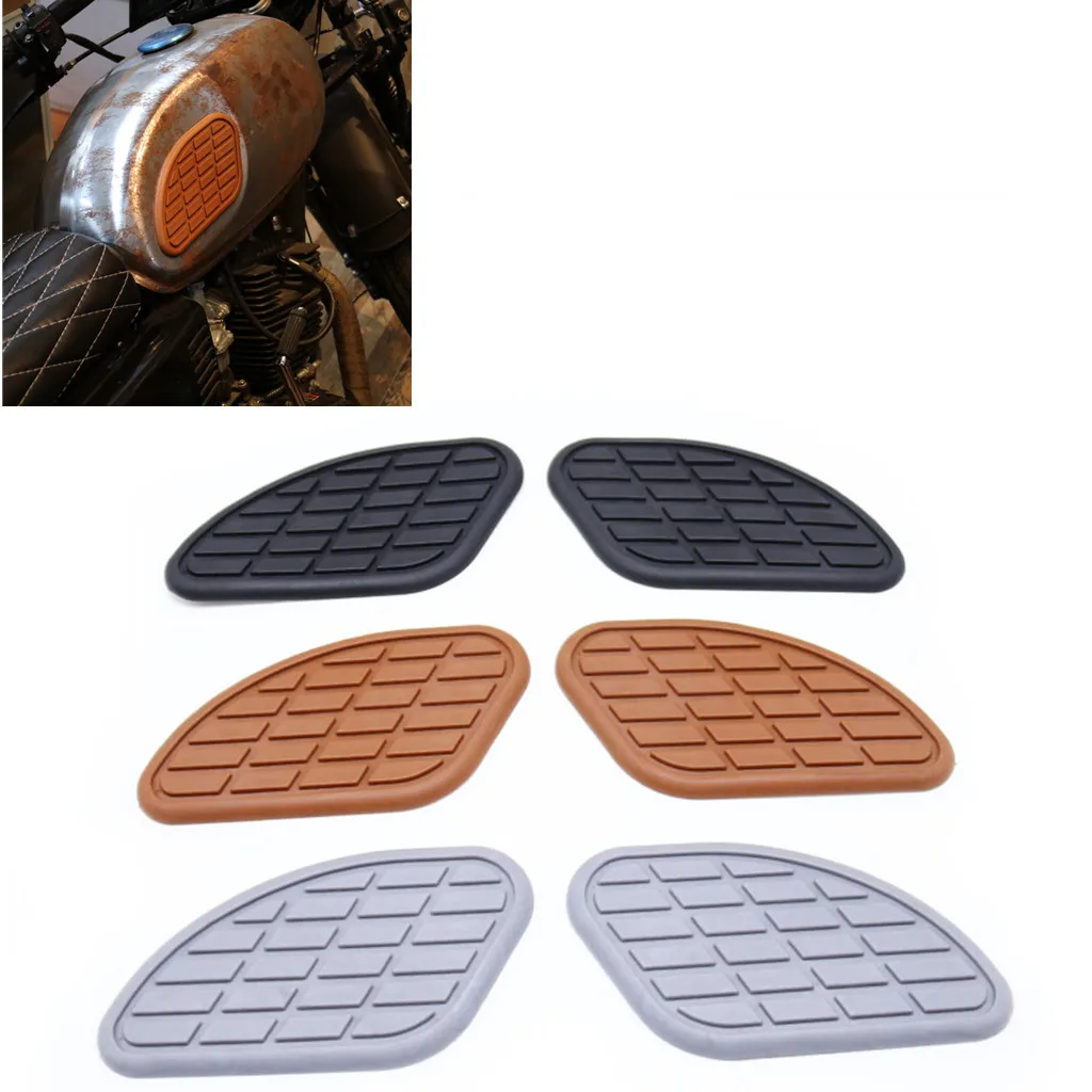 

1 Pair Motorcycle Fuel Tank Knee Pad Protector Stickers Side Panels For Harley Honda Yamaha Cafe Racer Vintage Tank Traction Pad