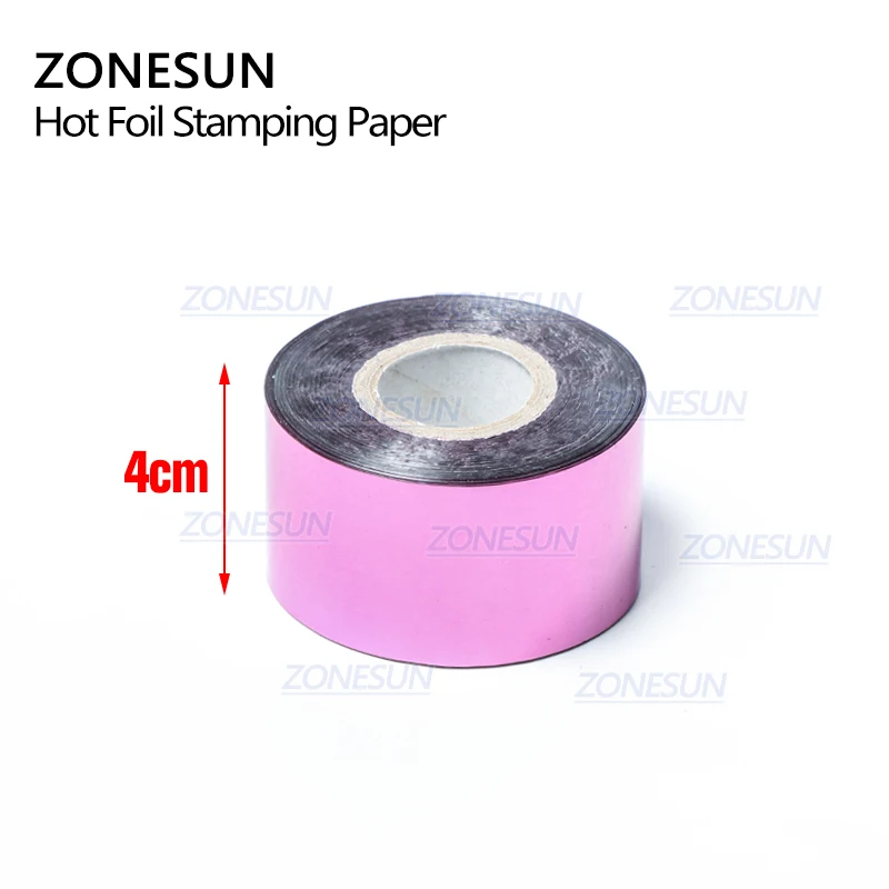 ZONESUN 4CM Rolls Gold Silver Hot Foil Stamping Paper Craft Paper Imitation Copper Foil Paper Hot Stamping Machine