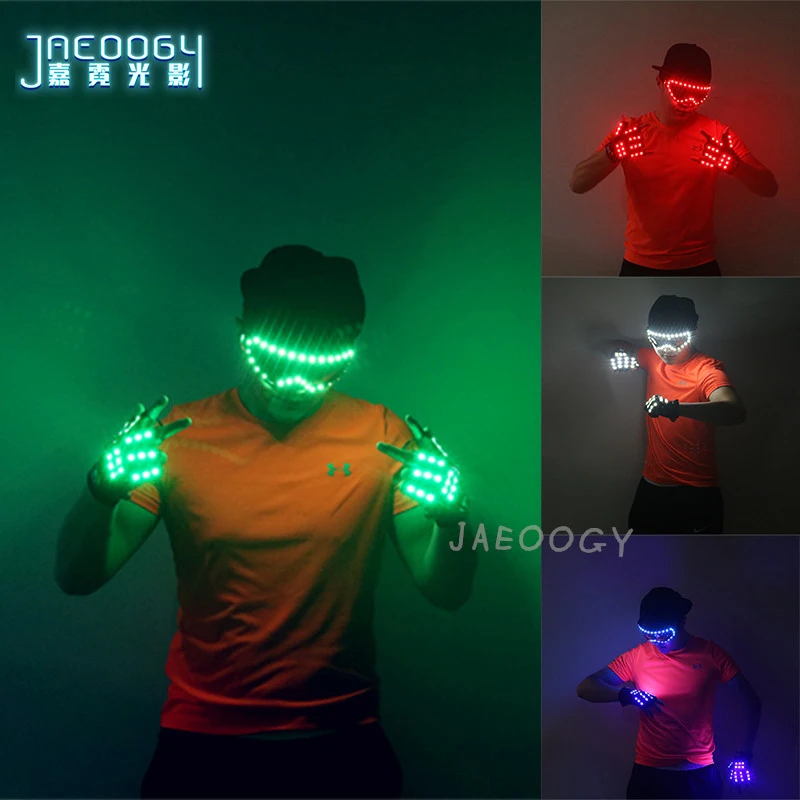 LED Glowing Gloves for Party, Lights Costume Props, Bar Night Arena, Stage Glasses, Halloween, Christmas, High Quality