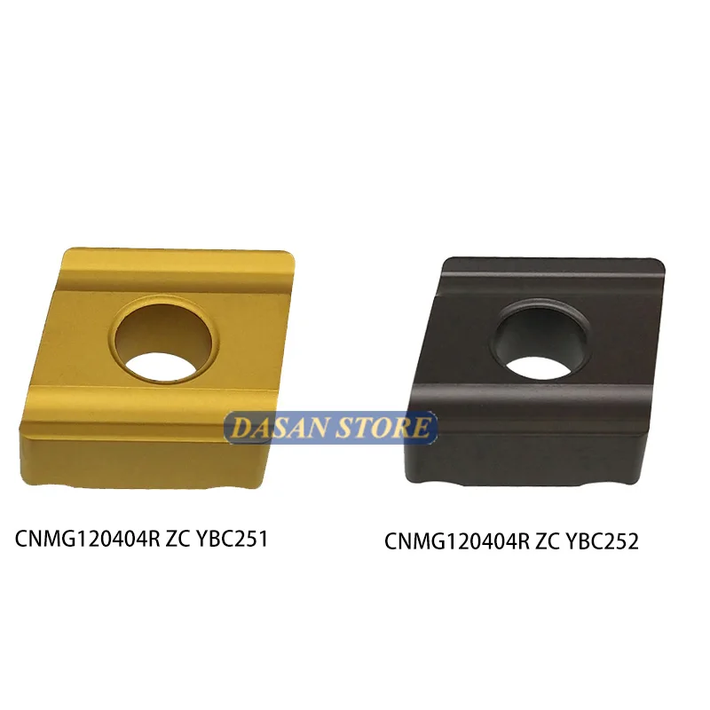10PCS CNMG120408R ZC CNMG120404L YBC251 YBC252 คุณภาพสูงคาร์ไบด์แทรก CNC เครื่องกลึงเครื่องตัดเครื่องมือสำหรับเหล็ก