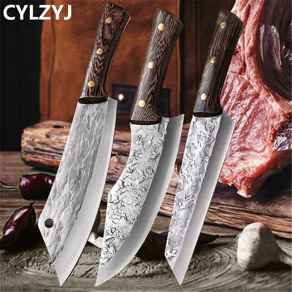 

Forged Boning Knife Butcher Knife Kitchen Stainless Steel Meat Chopping Knife Serbian Chef Slicing Cutter Knife Cooking Tools