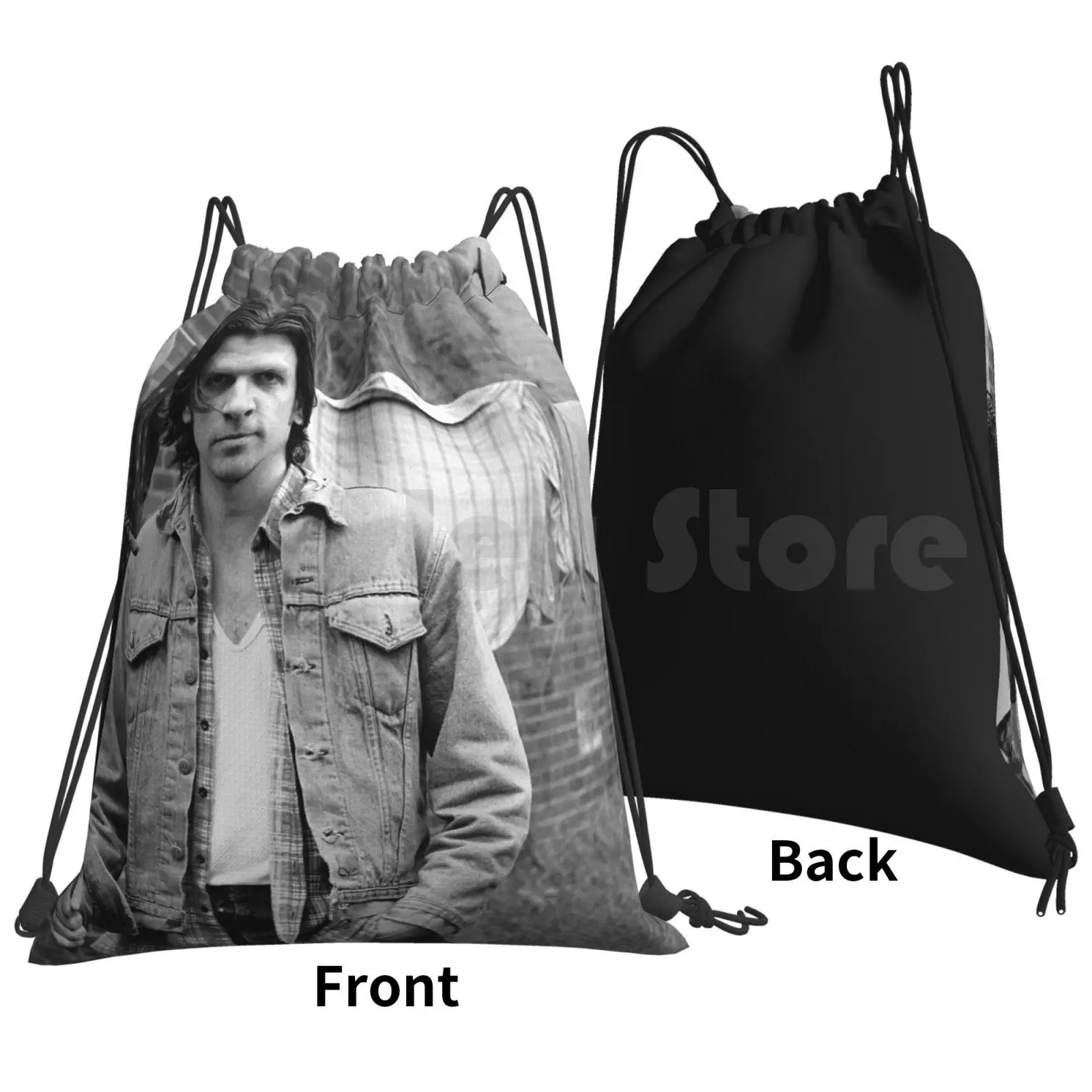 Tex Perkins Backpack Drawstring Bag Riding Climbing Gym Bag Australia Black And White Docophoto Documentary Music Musicians