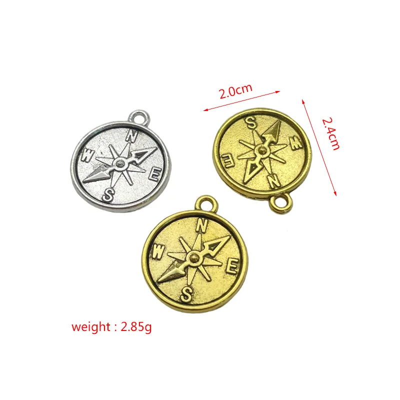 JunKang 16pcs navigation compass circular pendants DIY handmade bracelet necklace earrings jewelry making accessories