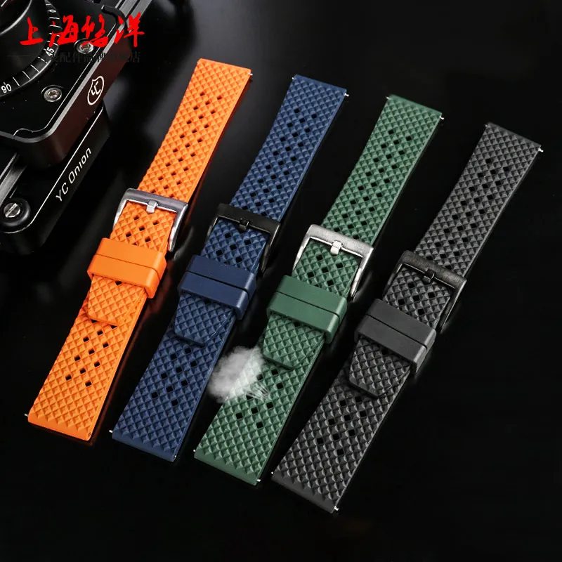 Premium Grade Tropic Rubber Watchband 20mm 22mm For seiko SRP777J1 New Watch straps Diving Waterproof Bracelet Black blue  strap