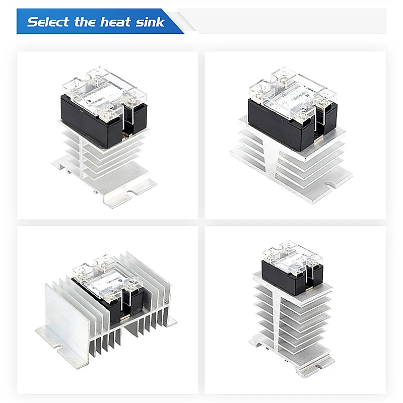 Radiator For Single Phase 10A 25A 40A 60A 80A 100A 120A Aluminum Heat Sink SSR-VD/AA/DD/DA/VA/LA Single Phase Solid State Relay