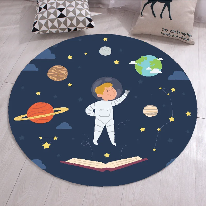 Round Rugs Baby Play Mat infant Crawling Pad Nursery Rugs Large Anti-slip Cartoon Kids Floor Mat Game Carpet Living Round Mat