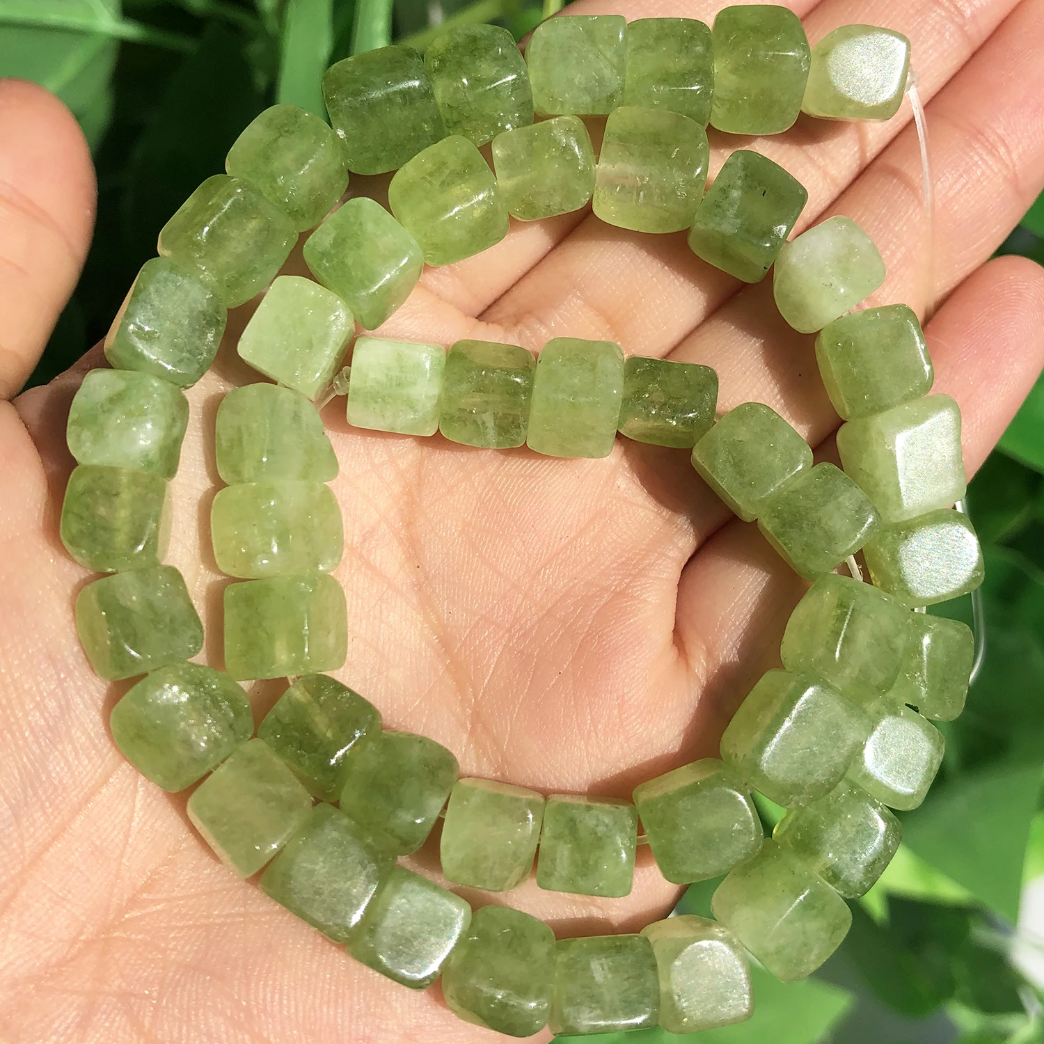 8mm Quadratische Aquamarin-, Morganit-, Turmalin-, Peridot-, Apatit-Steinperlen, Natürliche Lose Perlen für Schmuckherstellung, Armband-DIY – Detail 14