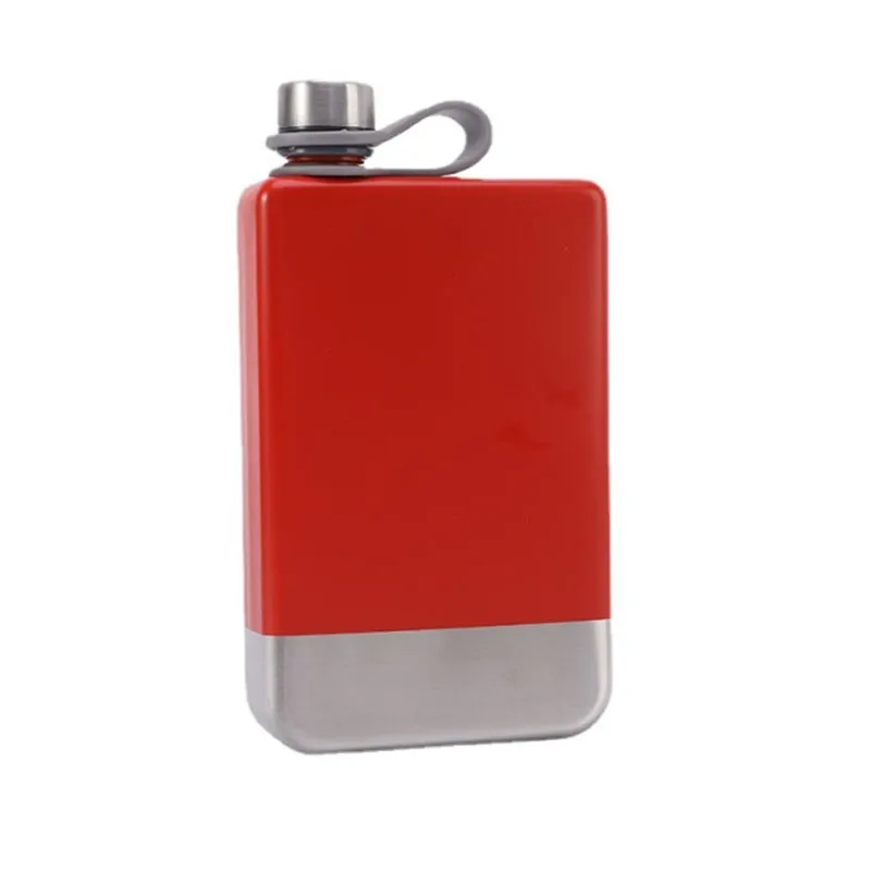 9oz Paint Portable Wine Bottle Stainless Steel Hip Flask Creative Flat Outdoor Liquor Bottle