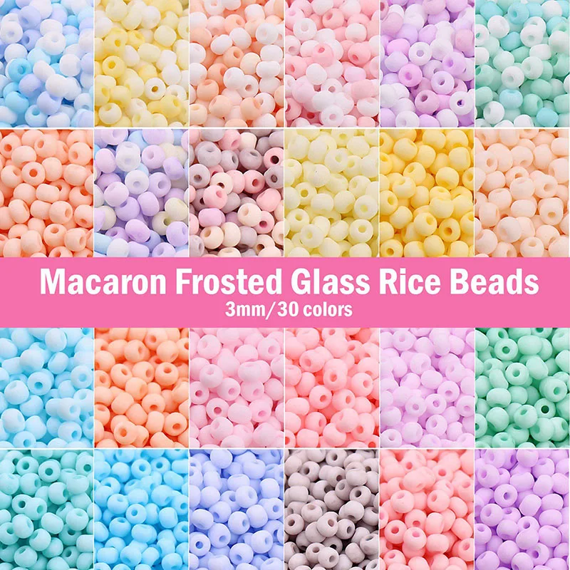 2 3 4mm Frosted Macaroon Glass Seed Beads 8/0 Uniform Japanese Miyuki Bead Loose Spacer Beads for Jewelry Making DIY Bracelet