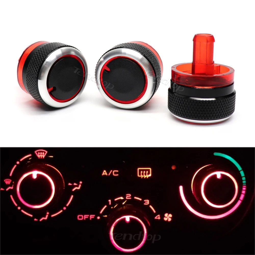 3 Pieces/Set Fit For Peugeot 206 207 2006-2011 Air Conditioning AC Knobs Switch Heat Control Buttons Car Mouldings