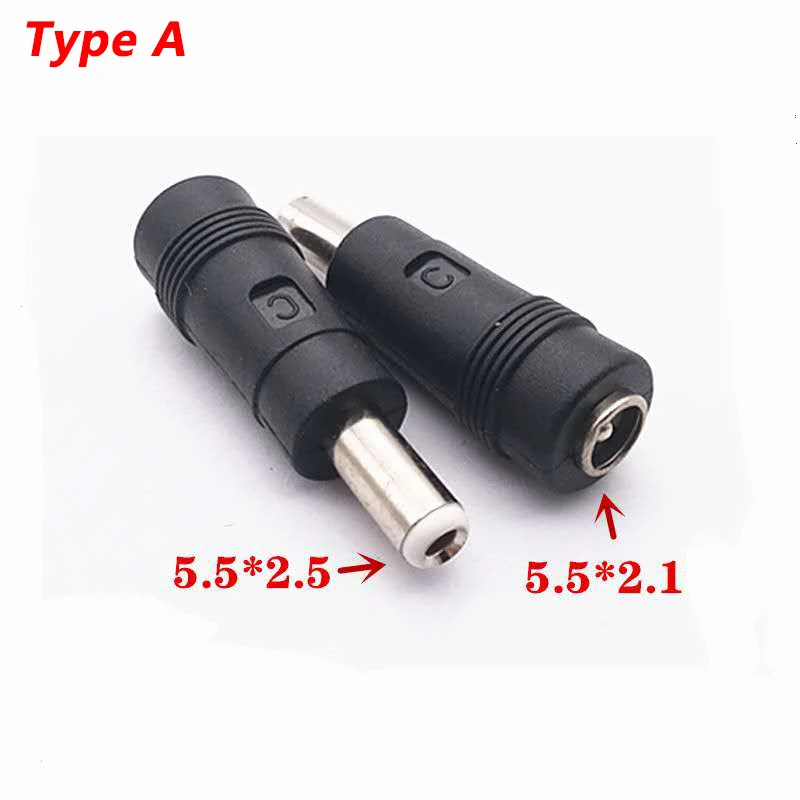 1/4pcs DC 5.5 x 2.1 MM female jack plug adapter Connectors to 5.5 x 2.5、4.0 x1.7、4.0×1.35、3.5×1.35 MM male tips power adaptor.