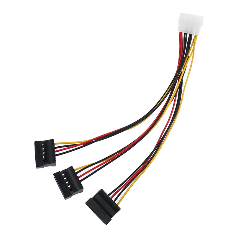 1pc 4Pin IDE Molex To 3 ATA SATA Power Splitter Extension Cable Connectors Hard Drive Power Cord