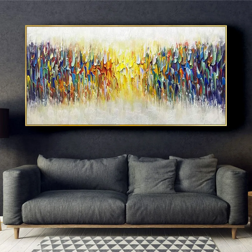 Fashionable Home Decor Wall Hanging Picture Gorgeous Knife Painting Craft Pure Hand-Painted Oil Paintings Decorating Living Room
