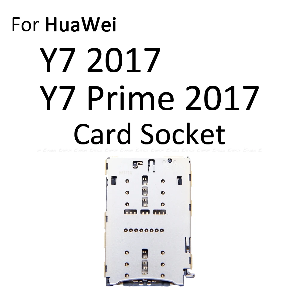 Sim Card Socket Slot Tray Reader Holder Connector Micro SD Adapter Container For HuaWei Y7 Prime 2018 2017 Replacement Parts