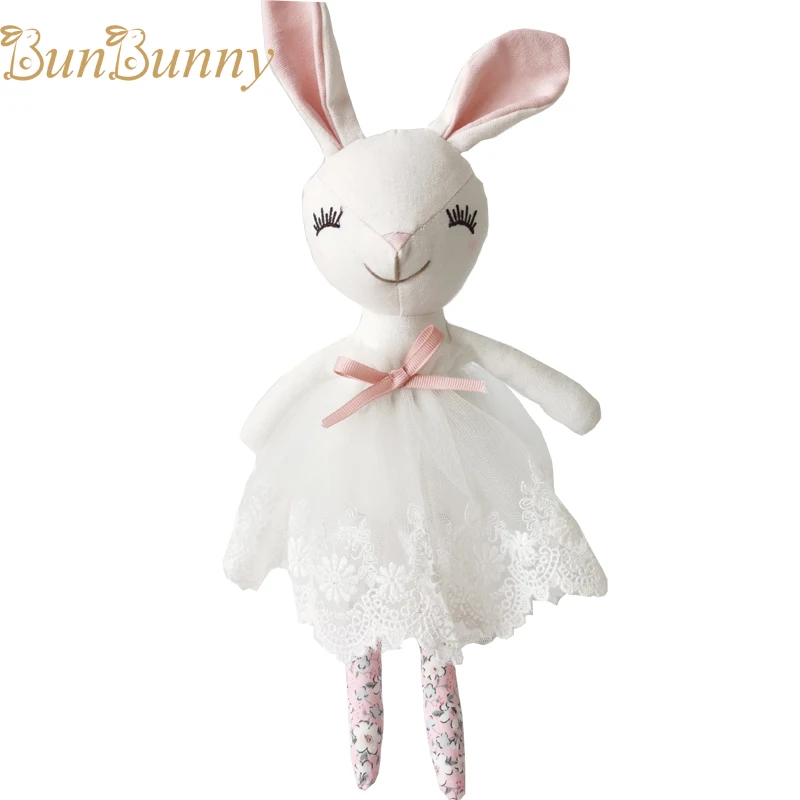 Bunny Girl Soft Toys for Children Nursery Room Decor Premium Baby Comforter Doll Handmade Ballet Rabbit Stuffed Animal Toys