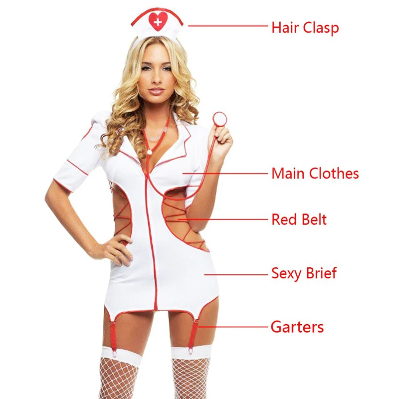 Cosplay Nurse Babydoll Sexy Fantasy Lingerie Sex Costumes Uniform Temptation Suit Erotic Roleplay Nurse Underwear Dresses