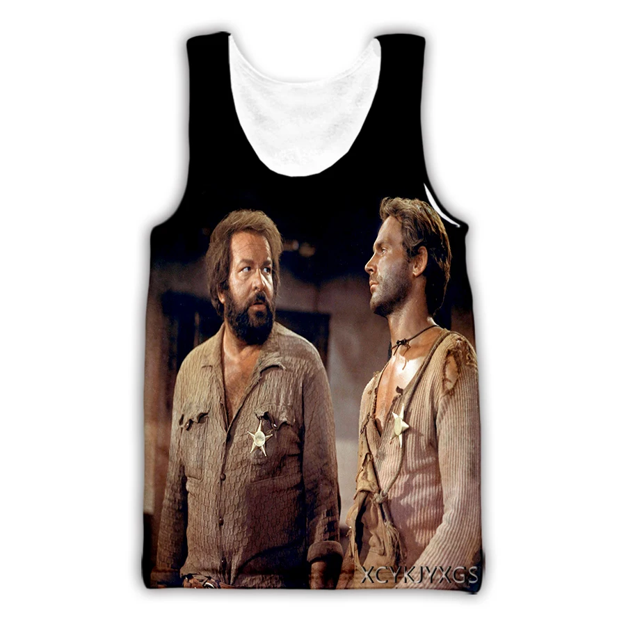 xinchenyuan New 3D Printed Bud Spencer Terence Hill Tank Tops Harajuku Vest Summer Undershirt Shirts Streetwear for Men/Women