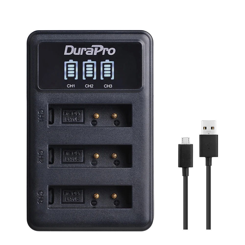 DuraPro Li-90B akumulator z aparatem Li-92B 90B + 3-portowa ładowarka LED do XZ-2 Olympus SH-50 SH-1 SP-100 wytrzymała TG-1 TG-2 TG-3 TG4