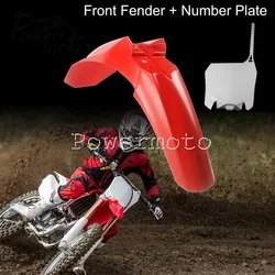 Offroad MX Dirt Bike Front Fender Front Number Plate For Honda CRF450R CRF250R CRF 250 450 2013-2017 Mudguard Name Plates