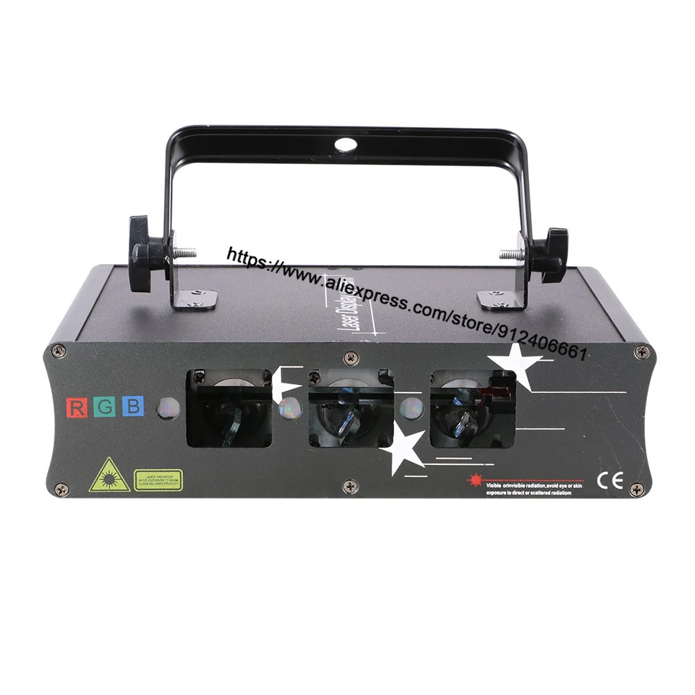 3 Lens Scanner Lijn Laserlicht 330Mw Rgb Laser Projector Licht Dj Laser Podium Bruiloft Verjaardagsfeestje Kerstversiering ktv