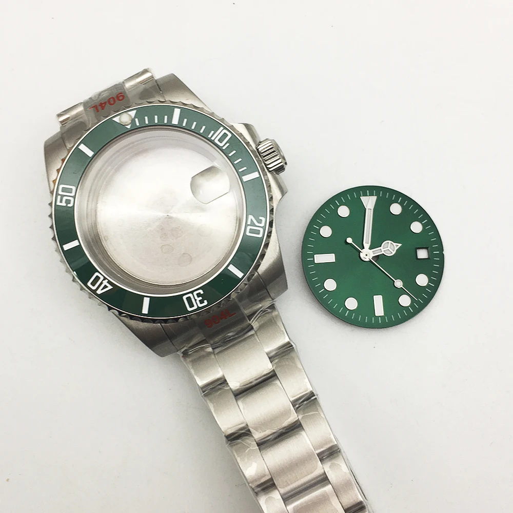 

40mm watch accessory set case + steel band + dial + hand, suitable for NH35/ NH36/MINGZHU2813/3804 Miyoda 8200/8215/8205 movemen