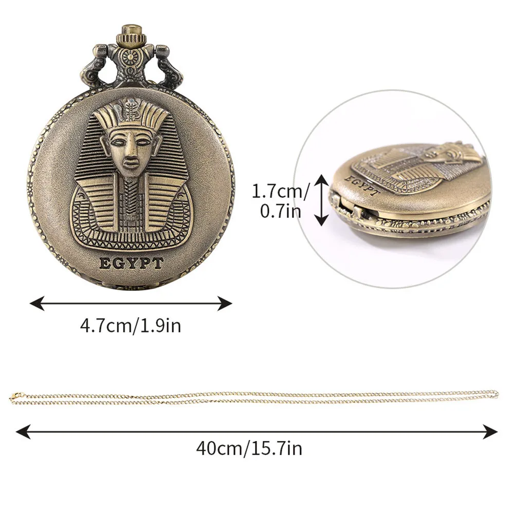 Montre de poche avec pendentif en chaîne en Bronze pour hommes et femmes