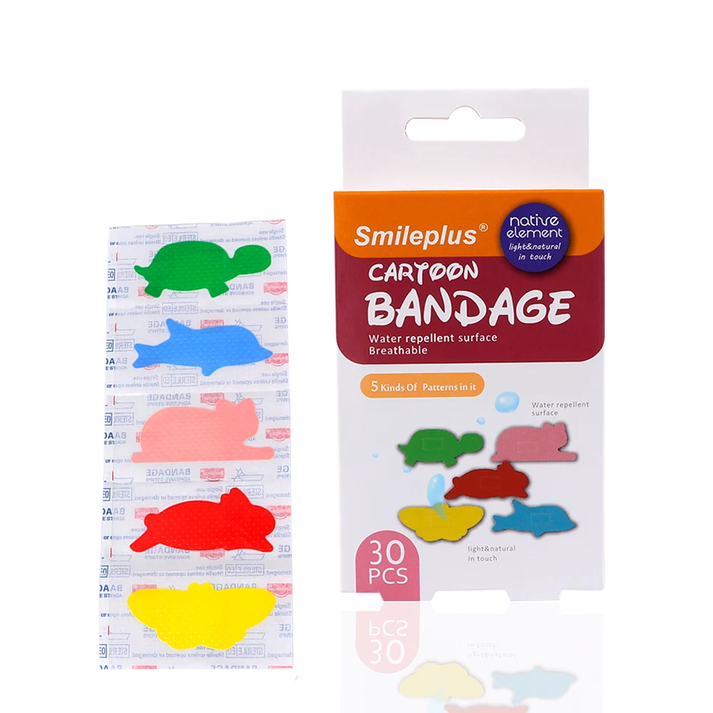 30Pcs/Pack Cute Waterproof Cartoon Animal Children Bandage Wound Emergency Anti-Bacterial Dressing Band-Aids