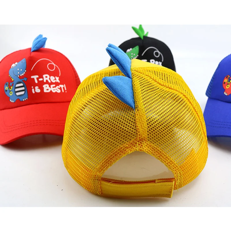 Boy Cartoon Dinosaur Net Cap Visor Cute Fashion Kids Baseball Caps Adjustable Children Modeling Hat Outdoor Travel Girl Sun Hats